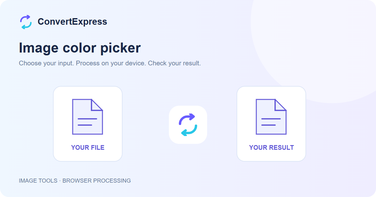 Image color picker illustration showing a source file and a separate result