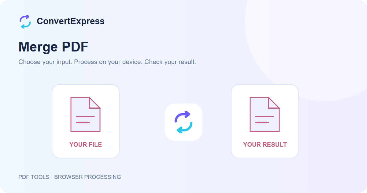 Merge PDF illustration showing a source file and a separate result